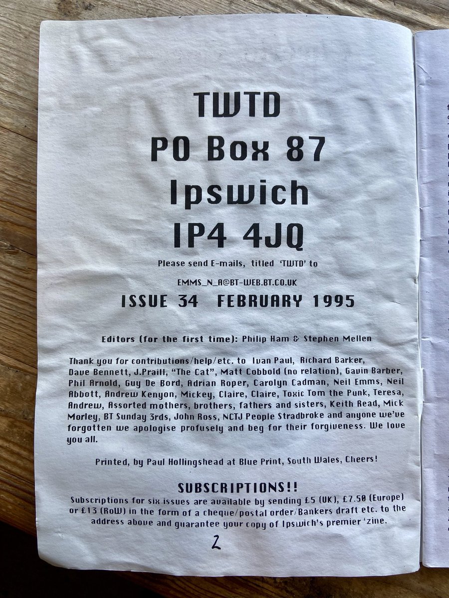 ggoford's tweet photo. Today’s #footballflashback are the #fanzines Those Were The Days and Dribble produced lovingly by #ipswichtown #itfc fans in the mid 1990s. Bought outside Portman Road on 25 Feb 1995, as @IpswichTown beat Southampton. Great writing and humour from @twtduk https://t.co/ALTTdeUkri