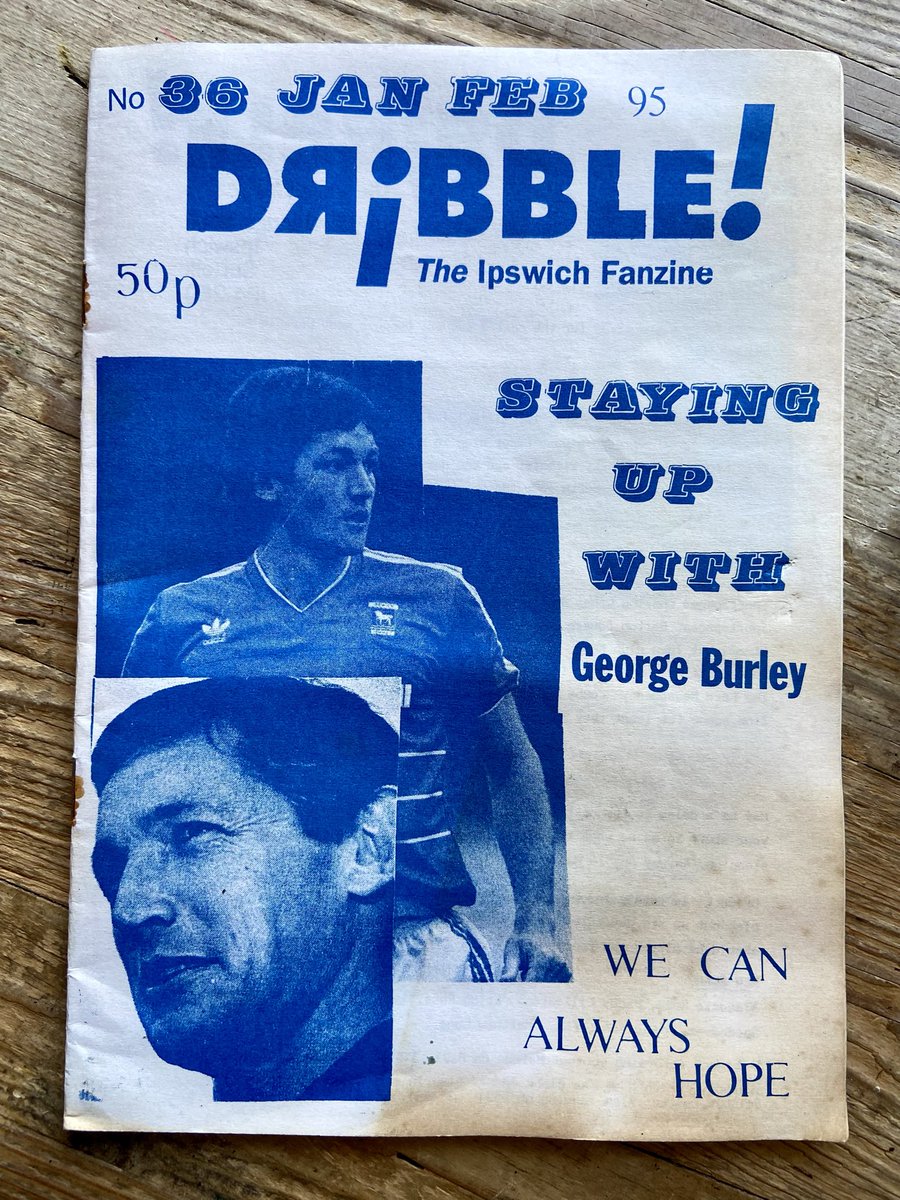 ggoford's tweet photo. Today’s #footballflashback are the #fanzines Those Were The Days and Dribble produced lovingly by #ipswichtown #itfc fans in the mid 1990s. Bought outside Portman Road on 25 Feb 1995, as @IpswichTown beat Southampton. Great writing and humour from @twtduk https://t.co/ALTTdeUkri
