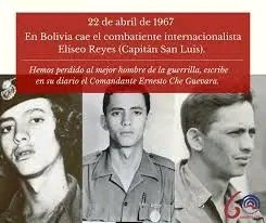 1967En Bolivia cae el combatiente internacionalista Elíseo Reyes (San Luis). Hemos perdido al mejor hombre de la guerrilla, escribe en su diario el Comandante Ernesto Che Guevara.
#HolguínSí