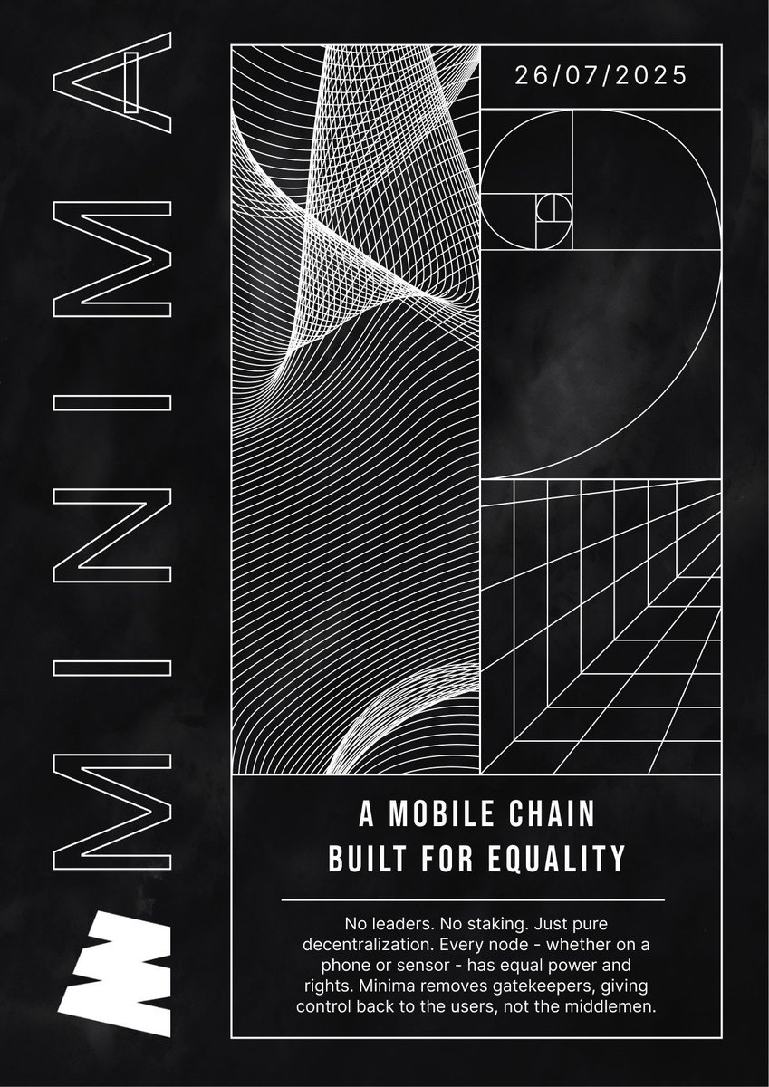 ailirone's tweet photo. What if a blockchain worked like air - invisible, everywhere, and essential? Minima isn’t just another Layer 1  

It’s a new kind of infrastructure: 
→ Permissionless  
→ User-run  
→ Truly decentralized    

Let me explain   

Most chains depend on validators, miners, or centralized servers 

@Minima_Global flips that Every phone. Every IoT device. Every node is equal    

No leaders. No staking. No rent-seeking. Just pure decentralization    

They call it: Zero-Infrastructure Blockchain    

That means no reliance on cloud hosting, VMs, or data centers. Run a full node on your phone, even offline Minima makes decentralization default, not optional    

Why does that matter?  
→ Resilience during censorship  
→ Real accessibility in low-resource regions 
 → No privileged class of validators    

Minima doesn’t scale up. It scales out - across the devices you already own    

And here’s the kicker:  Every API call, every tx burns $MINIMA   
→ No inflation games  
→ No Ponziomics  
→ Utility is baked into the protocol  

Use = burn. Burn = value    

Minima isn’t just theory. It’s live