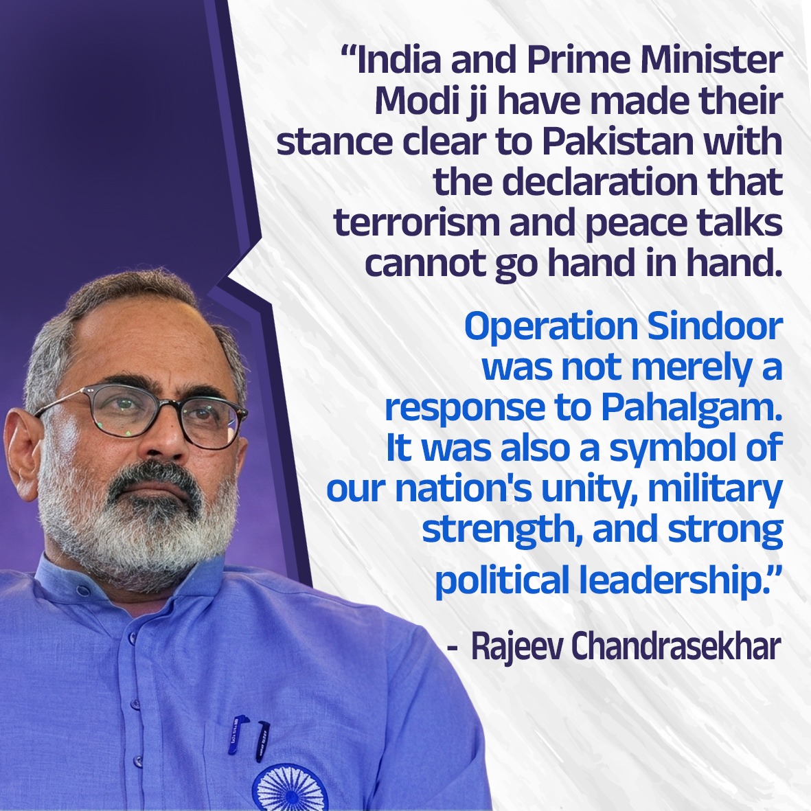 RajeevRC_X's tweet image. Zero tolerance for terrorism.

#OperationSindoor is a statement of India’s unity, military strength, and political resolve.

On the first anniversary of the #PahalgamTerrorAttack, #NewIndia reiterates a clear message: every act of terror against our country will be met with a