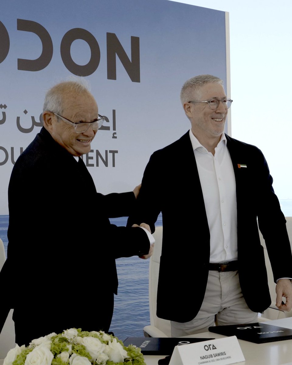 ora_developers's tweet photo. A new chapter begins as ORA and Modon sign a strategic agreement for a new land. https://t.co/XDKDsPkQGh