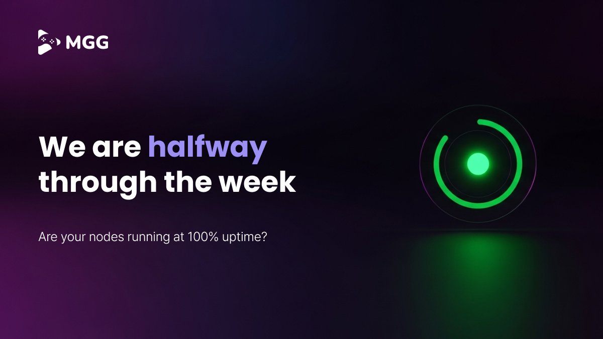 MimboNode's tweet image. We are halfway through the week.
Are your nodes running at 100% uptime? ⚡️

#GameFi #Web3Gaming #MGG #MGGARENA  $MGG