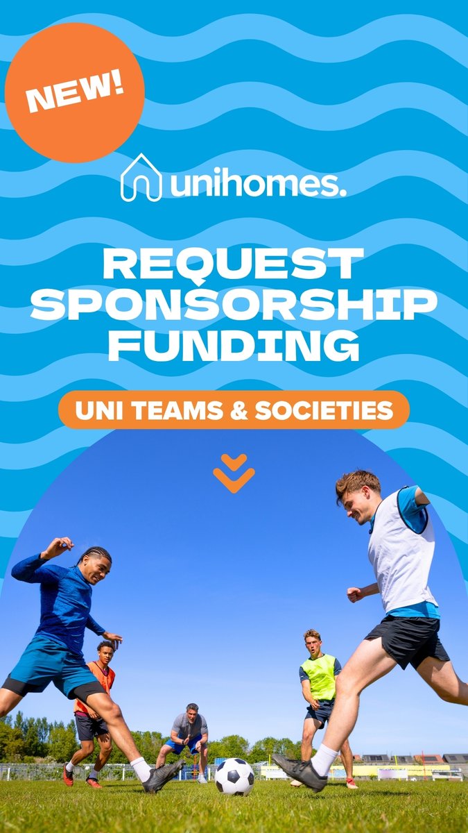 UniHomes's tweet image. Brand new! ⭐️

 UniHomes Sponsorship Programme 💙

Request funding for your uni societies, teams, events and more ⚽️

Tap here to go to our website 👇🏽unihomes.co.uk/community #UniHomes #SponsorshipProgramme #UniLife #StudentFunding
