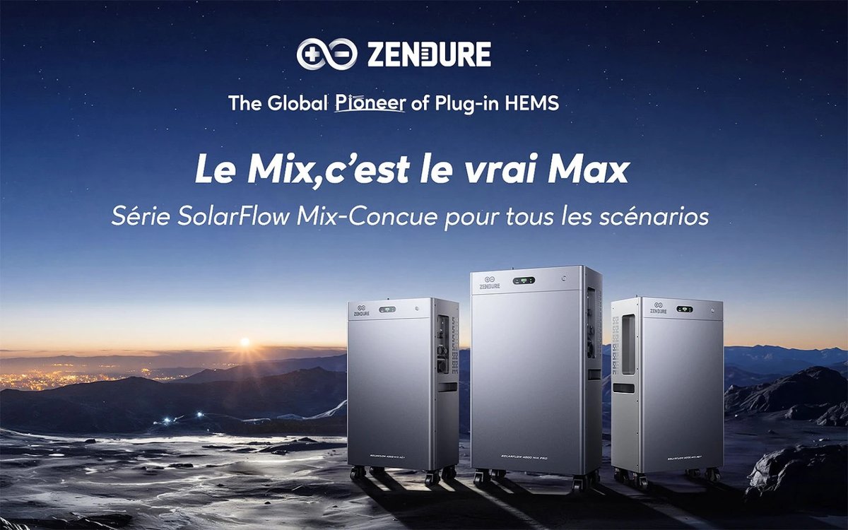 Avcesar's tweet image. Zendure SolarFlow Mix, le stockage qui change l’équation de l'énergie solaire #multimedia #solaire #energie #zendure @ZendureFR @ZendureJP dlvr.it/TS9Dl9