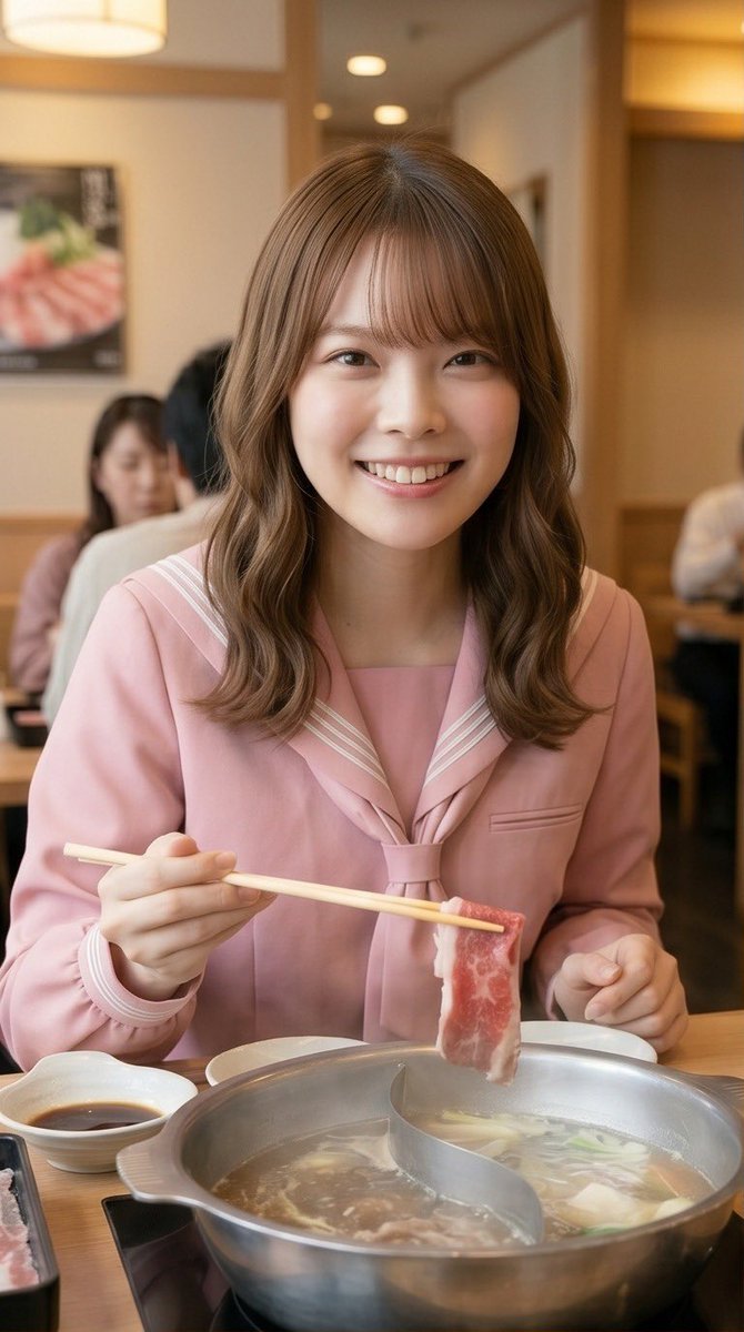 aiohmwc's tweet photo. 悩んだけど勇気だして店員さんに言ってみたら、爆速で普通の肉に変えてくれた！🥹✨

神対応すぎて逆に申し訳なかったけど、お腹いっぱい食べれて大満足🫶
しゃぶしゃぶの店員さん優しすぎ。絶対また来る！！🥩🔥
先生の言うとおり「愛」が大事だね！

#しゃぶ葉 #神対応 #aigirl #aiart #制服 https://t.co/HGs3hVg9XV