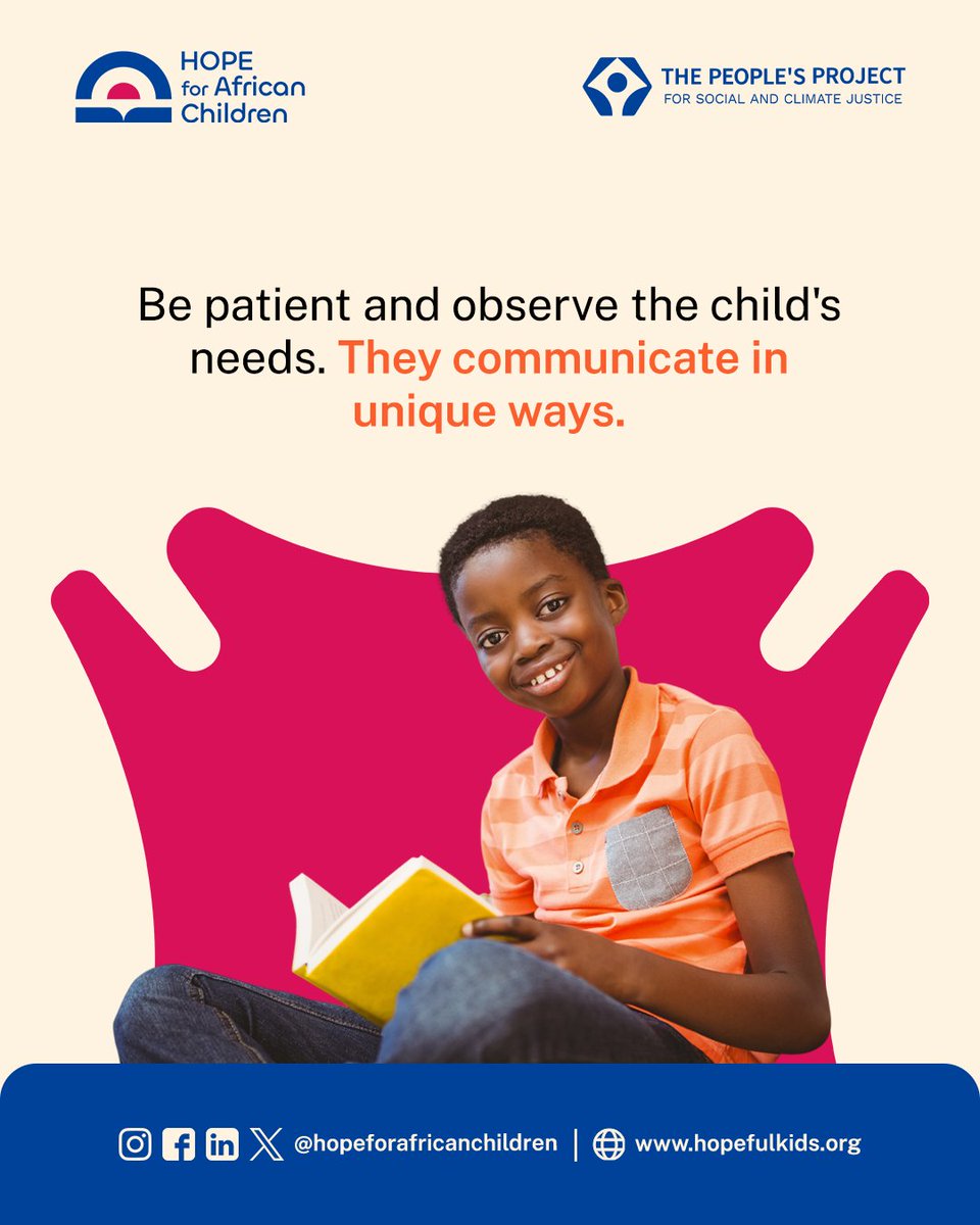 hopefulkids_Org's tweet image. Swipe to see simple ways you can support children with Autism. 

If this matters to you, join us!

Support our work, partner with us, and help us create more inclusive spaces for every child.

#hopeforafricanchildren #Autismawareness #disabilityinclusion