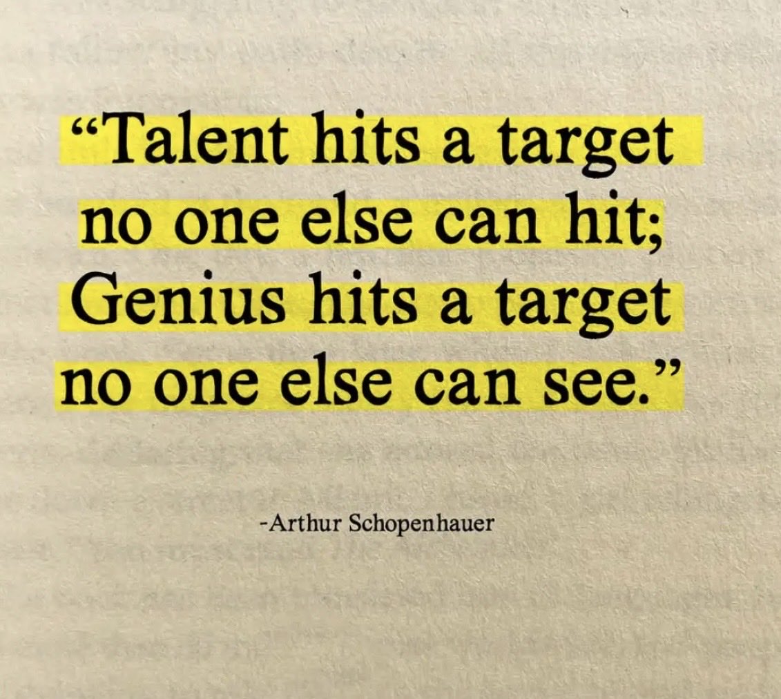 son2008's tweet image. #Talent vs #Genius 
Talent hits a target no one else can hit; Genius hits a target no one else can see 👁️