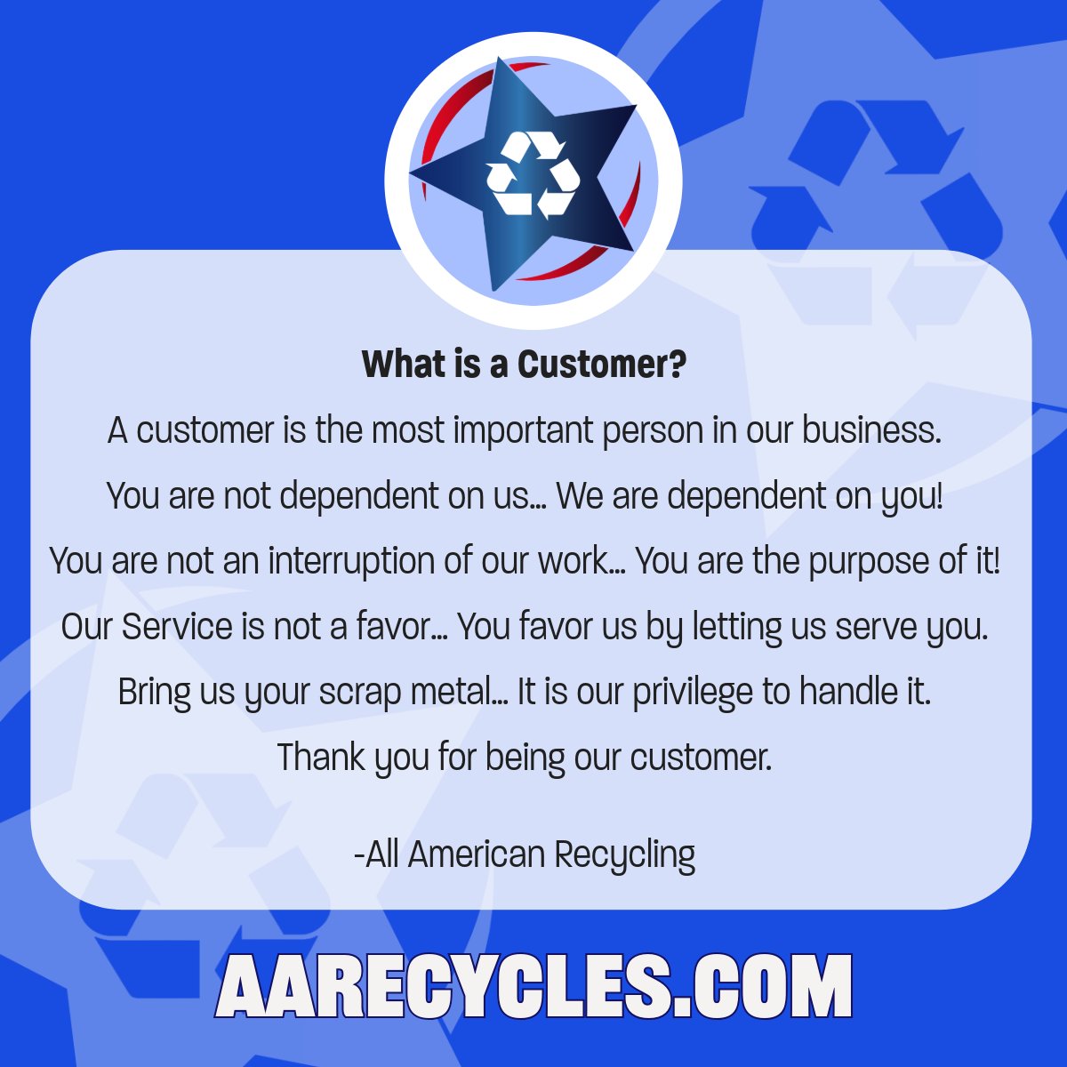 All American Recycling tweet media