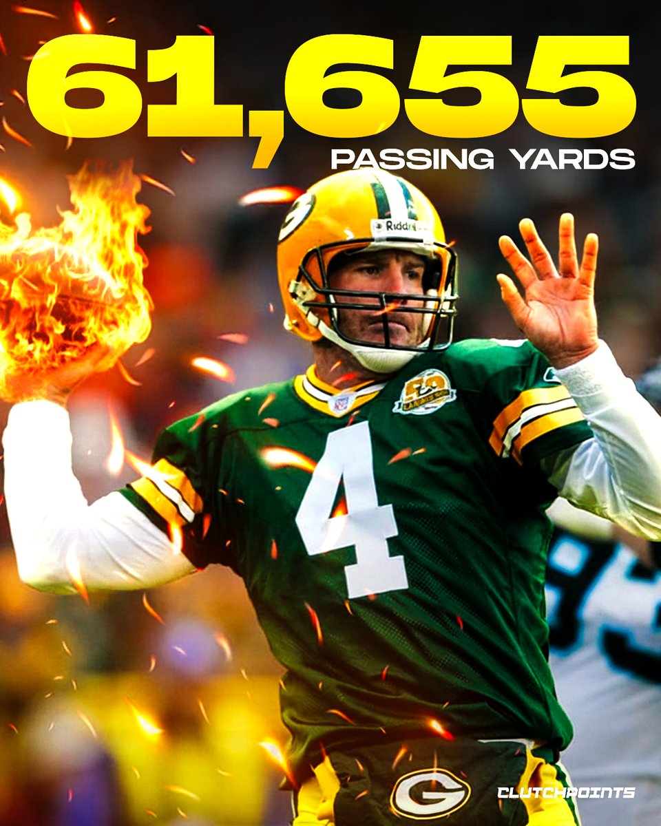 PackersNationCP's tweet image. 61,655 passing yards in the green and gold. 📖🧀

Brett Favre played the game with a gunslinger’s heart and set the all-time yardage standard for one of the most storied franchises in sports.

The Ironman of the North. 🧀🔥 #GoPackGo #Packers