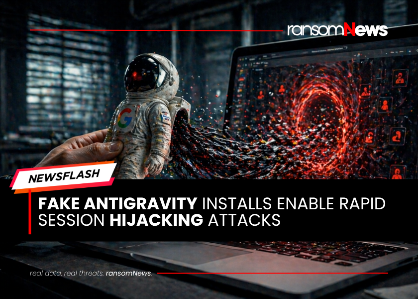 Fake Antigravity installs enable rapid session hijacking attacks, headline from ransomNews
