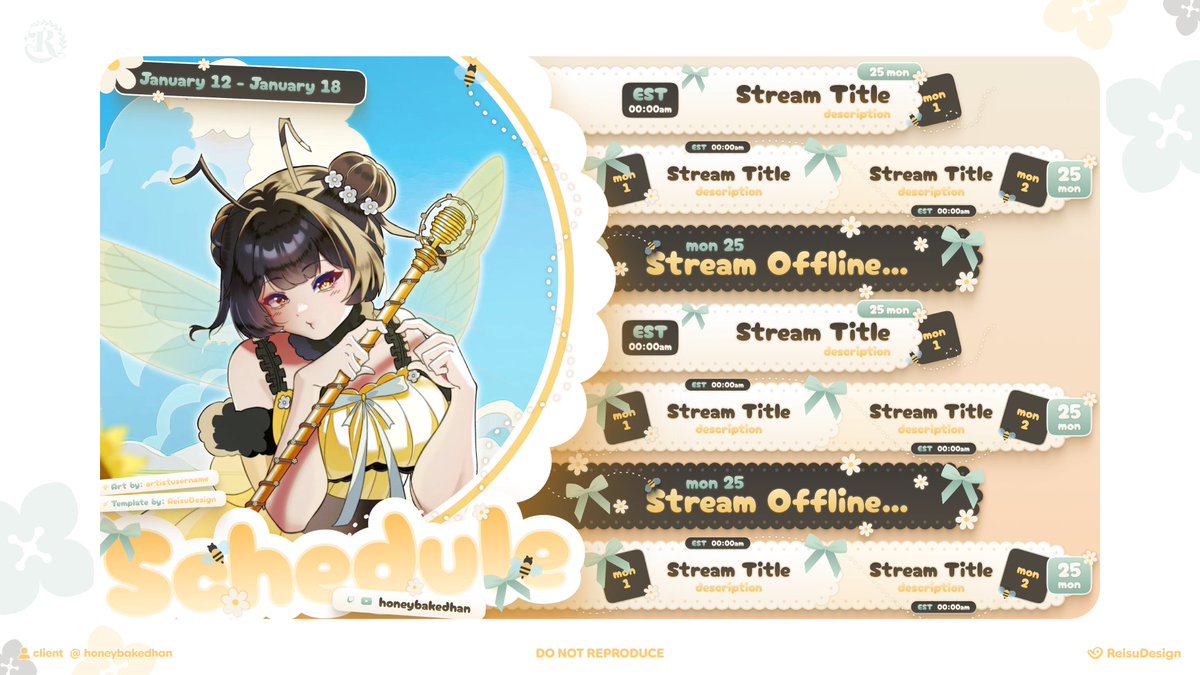 I made a [ skeb ] Stream Schedule for <a href="/honeybakedhanVT/">han 🐝🍯</a> 💖

Thank you for trusting me with this commission!

#ReisuDesign #VGenComm