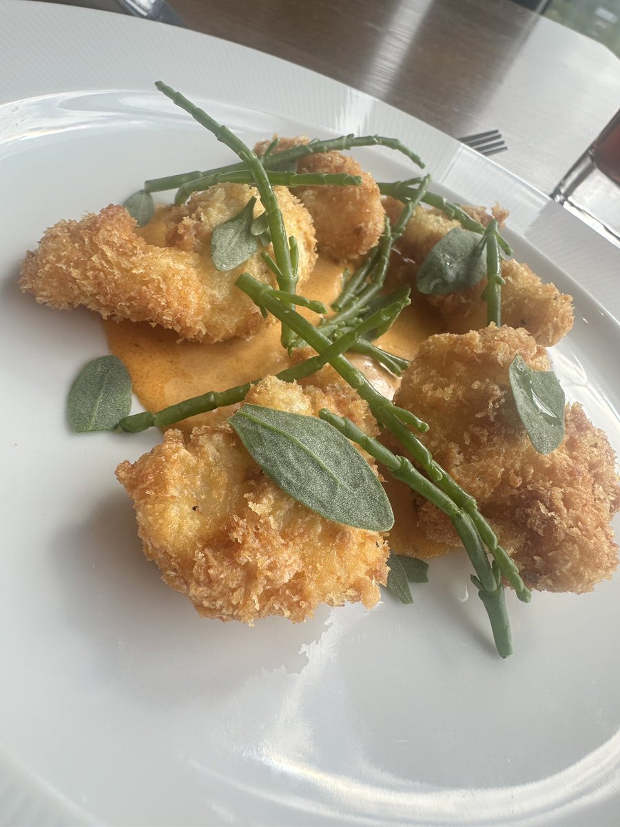 clairebarberpr's tweet photo. Off to a great start with delicate crispy cod cheeks, brown crab rouille & samphire. Dining today with @NCL_Lifestyle thank you chefs and team!
I’m here after guest lecturing on #PR in the beauty industry
#nefood #nefoodies #talent #chefs #northeast #beauty #collegechoices https://t.co/VvO1rnJyhs