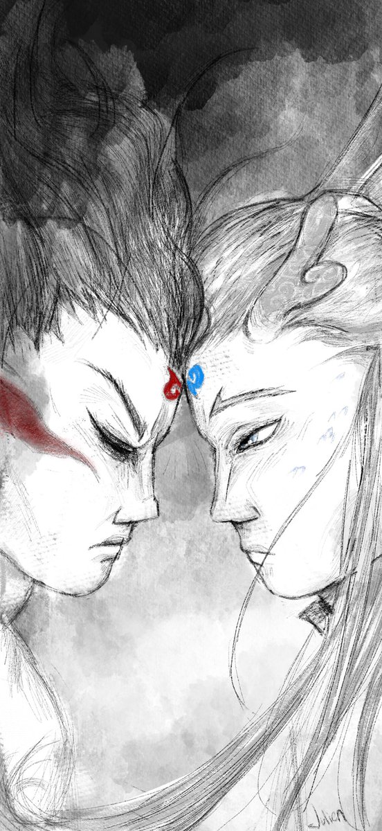Julien3223x's tweet photo. Love to see yin and yang in media (red and blue yaoi) 🙏🔥🌊 #nezha #aobing #oubing https://t.co/4bVJbOxvgn