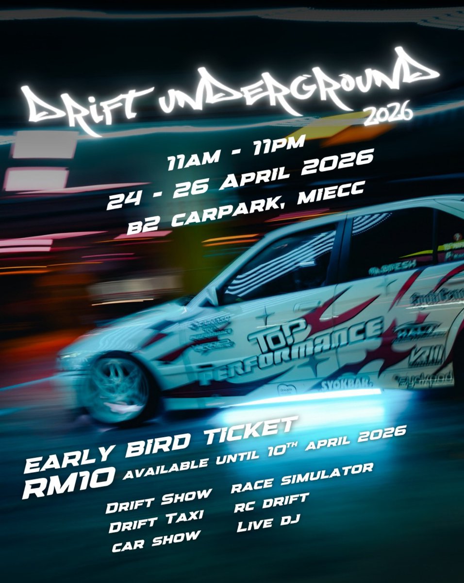 thepitlane__'s tweet image. Drift Underground 2026 🏁🔥

24–26 April
MIECC
Drift shows, taxi rides, car builds &amp;amp; more 👀

Who’s going?

#ThePitlane #Drifting
