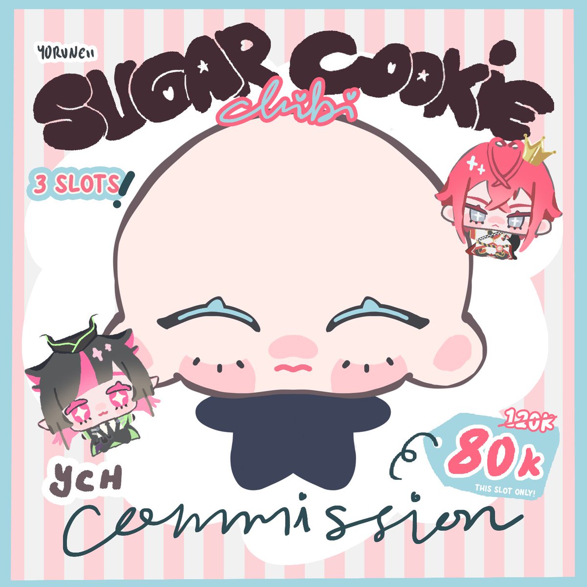 💐 ♡ &amp; retweet appriciated! 💐 

local (IDR) only!
hello!! i'll be opening sugar cookie chibi YCH commissions for a bit (i need money for printing ueue) until all slots are full! (0/3)

if you're interested you can fill the the form here 🤍
forms.gle/rYna6bUBC5Ervw…

more info 👇