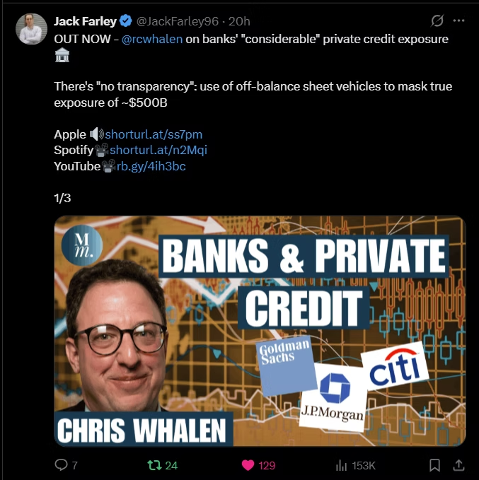rcwhalen's tweet image. D. Ricardo on #PrivateCredit &amp;amp; the Real Risk to Financial Markets | Is it private credit that is the problem or too much credit of all sorts?? | theinstitutionalriskanalyst.com/post/theira836