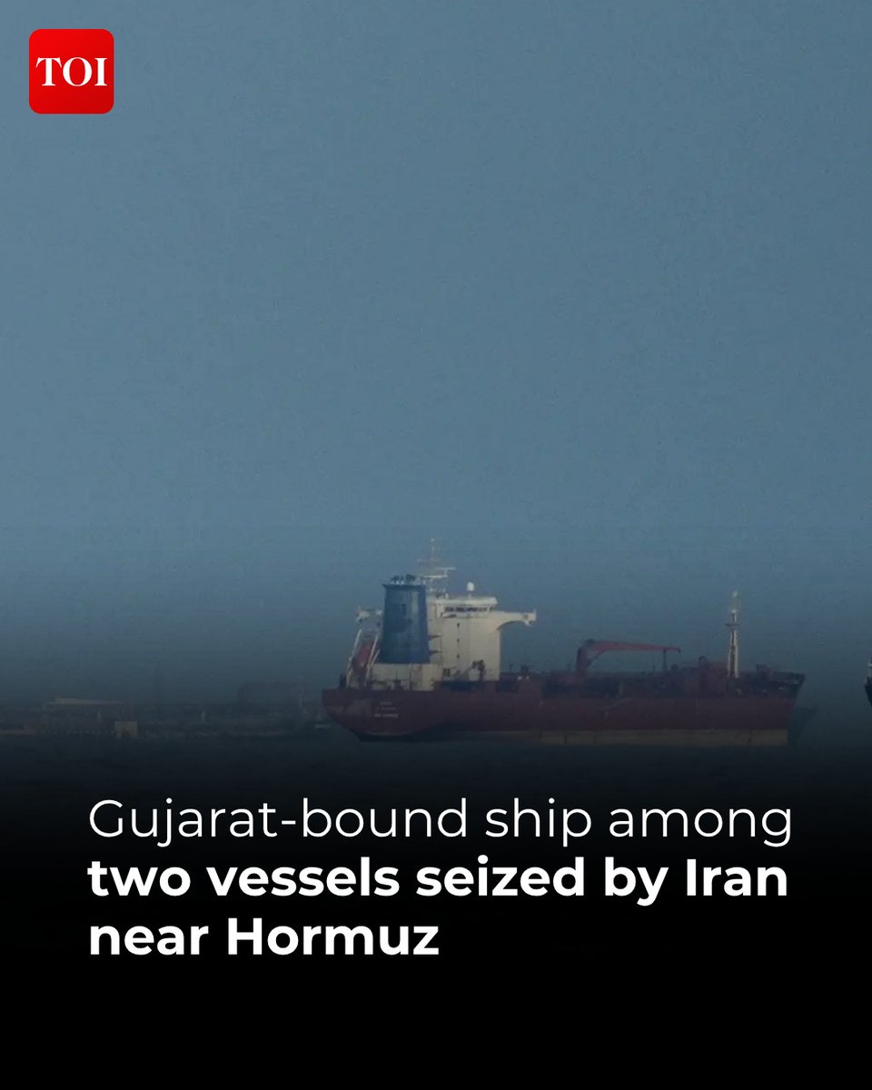 timesofindia's tweet image. #Iran on Wednesday seized two #vessels, one of them bound for #Gujarat, against the backdrop of mounting tensions in the #StraitofHormuz, where the #Trump-#Tehran confrontation continues to intensify.

More details 🔗toi.in/OUrHzY76