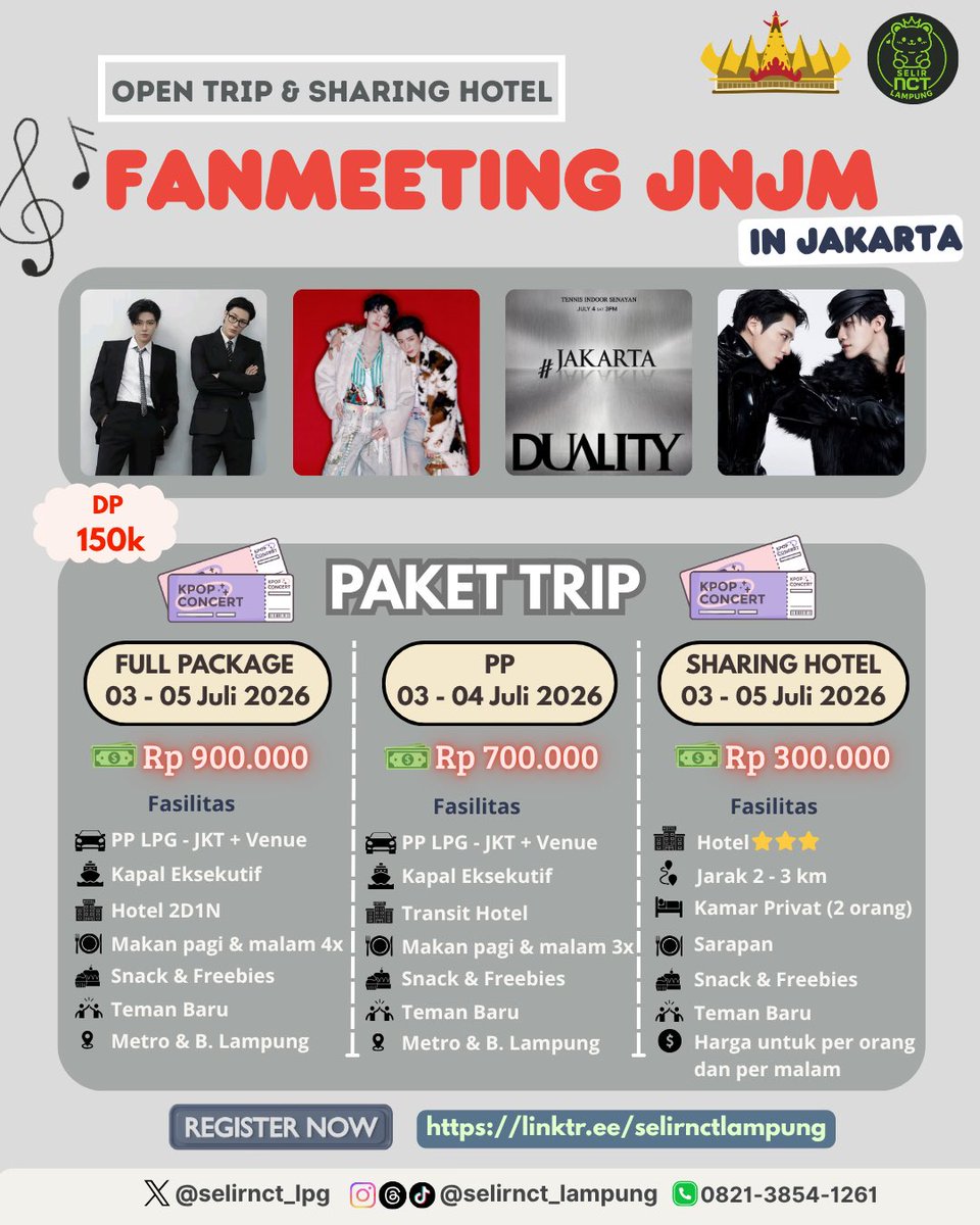 TRIP KONSER KPOP LAMPUNG - JKT || OPEN TRIP EXO tweet media
