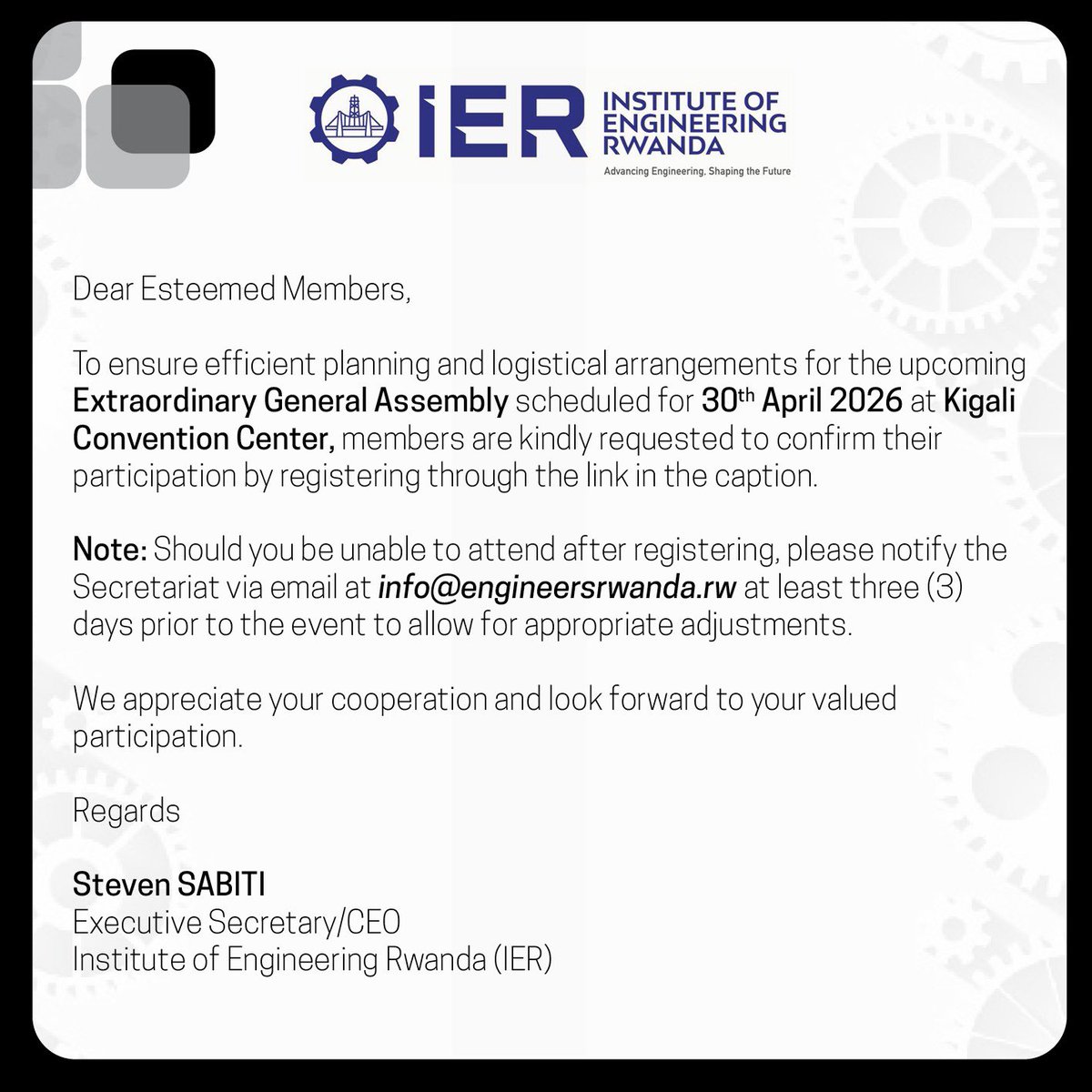 Institute of Engineering Rwanda (IER) tweet media