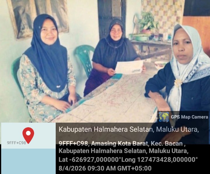 Halmia_Larijana's tweet photo. Rabu (08-04-2026) Halmia Larijana, Luhkan Halmahera Selatan melakukan sosialisasi pada Poklahsar Saruma, tentang Sertifikasi Produk Halal' sesuai PP No 42 tahun 2024.diDesa Amasing Kota Barat Kecamatan Bacan 
#Halsel
@BP3Ambon https://t.co/NRJEtCdK3l