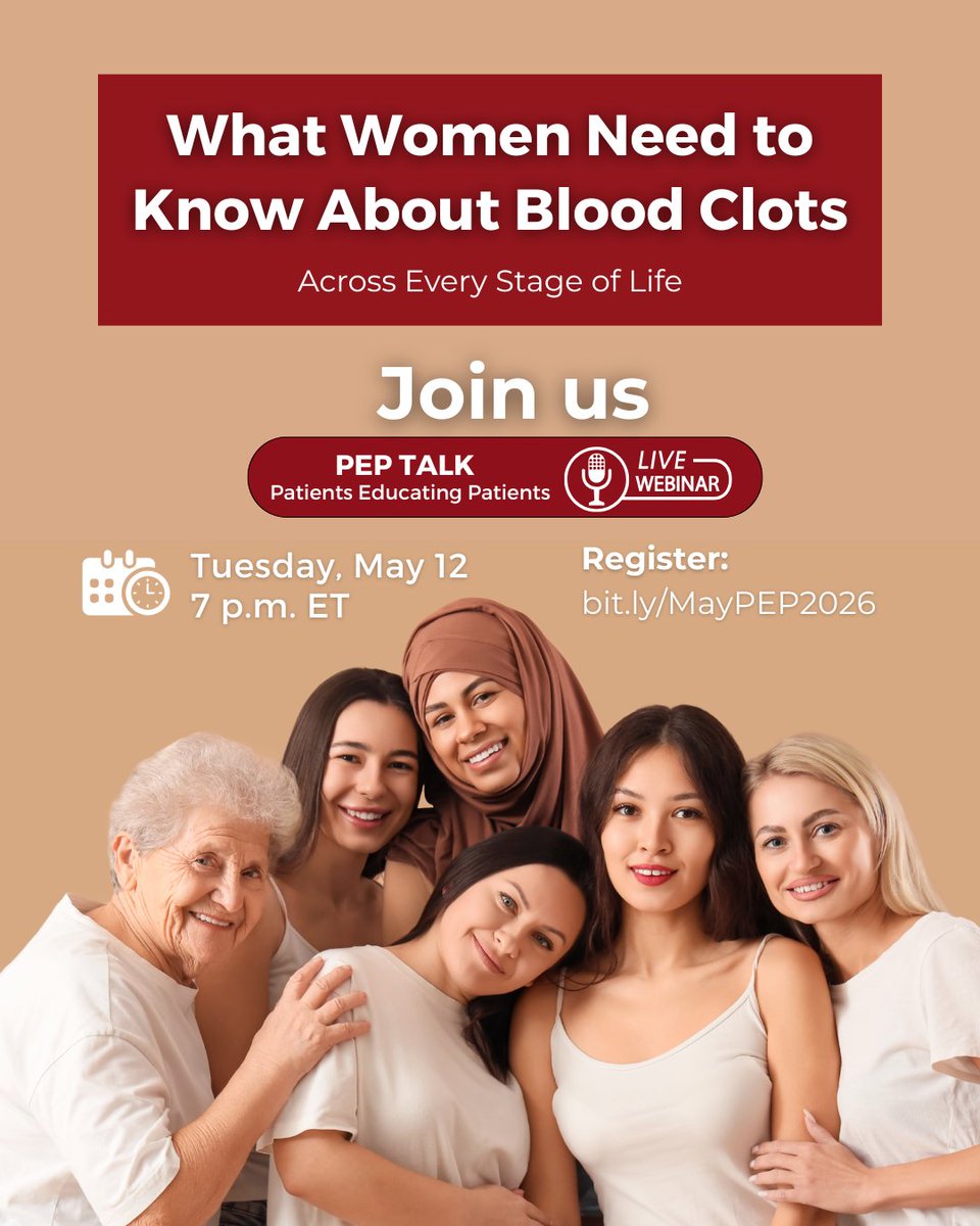 StopTheClot's tweet image. How do blood clots affect women across every stage of life?

Join our Women’s Health Month PEP Talk on risk, prevention, and real-life decision-making. Olympic medalist and PE survivor Katie Hoff will share her journey through anticoagulation, contraception, and IVF.

Register: