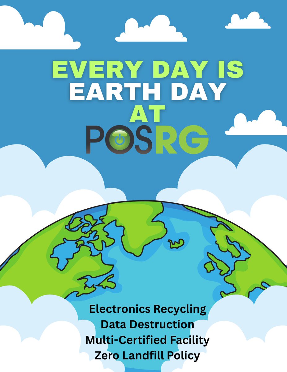 posrg's tweet photo. Sustainability practices are beneficial for businesses! Properly and securely dispose of your electronics with POSRG. Contact us today at https://t.co/TIbzLLTzFT #EarthDay #EarthDay2026 #ITAD #EWaste #DataDestruction #Sustainability https://t.co/UtjKN3cs1z