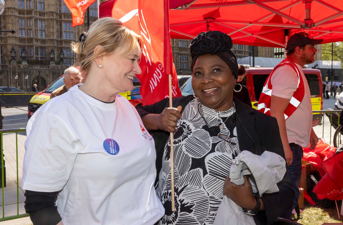 UniteSharon's tweet image. "Our #NHS is 'running on empty' and in danger of a complete breakdown. The cuts are so serious that patient safety is being risked."

I joined hundreds of Unite members and activists in Westminster in protest at planned cuts to NHS budgets and head counts. #SaveourNHS