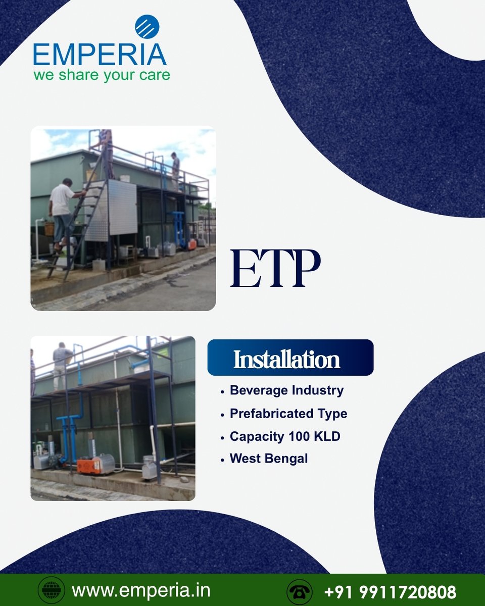 emperiawater1's tweet image. At Emperia, we provide advanced industrial wastewater solutions designed for high performance and sustainability. 

Website: emperia.in

#Emperia #ETP #EffluentTreatment #WastewaterManagement #IndustrialWater #BeverageIndustry #Sustainability #WaterTreatmentPlant