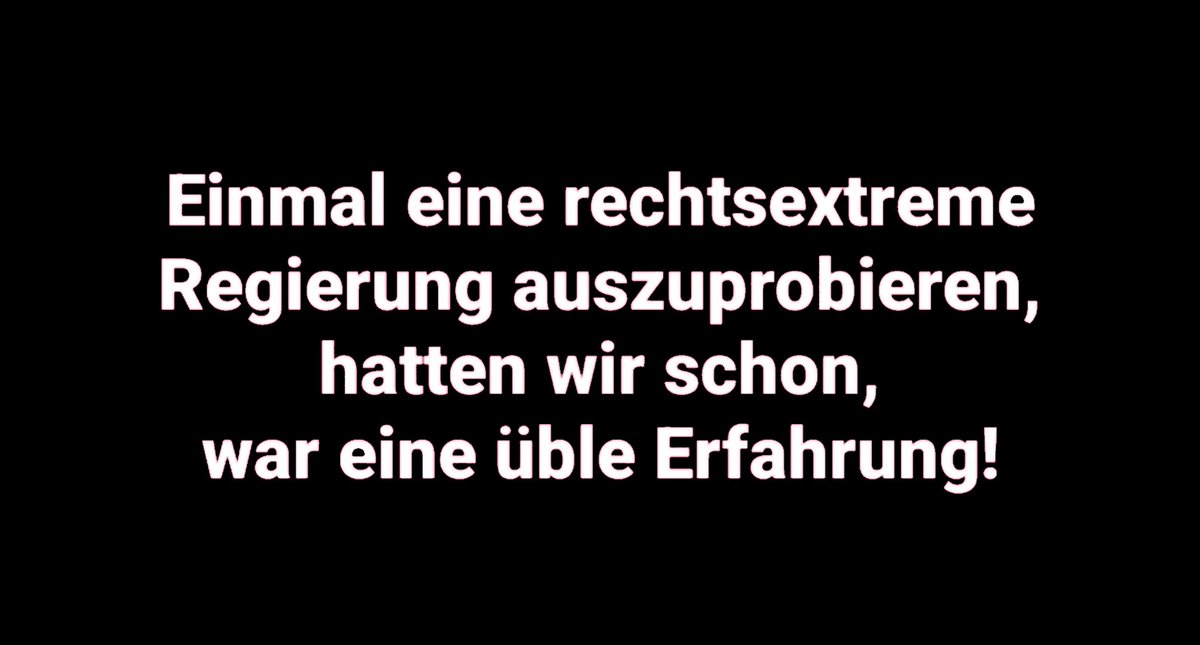 Einmal eine rechtsextreme Regierung ausprobieren? Haben wir gemacht. Ergebnis: Trümmer, Tote, Trauma. Manche Experimente wiederholt man besser nicht.

#Populismus #noafd #fckafd #NazisRaus #AfDmachtDumm #wirsindmehr #Wirsindbunt #afDnee #FCKNZS #fckafd #wirsindantifa