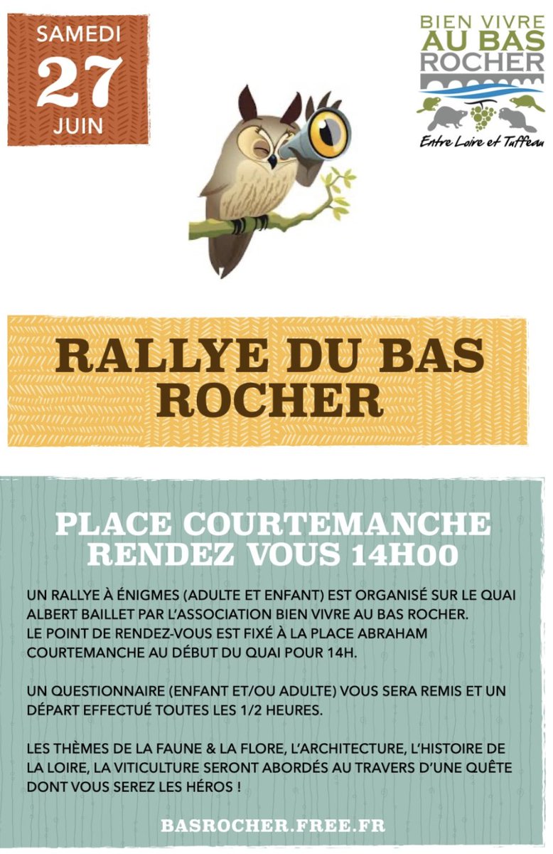 AssoBasRocher's tweet photo. Nouveau projet de l'association : Un jeu de pistes est organisé le samedi 27 juin 2026.
À partir de 14H place Abraham Courtemanche (parcours adulte et enfant).
Un départ toutes les demi-heures ! https://t.co/V2sSwvIGy9
