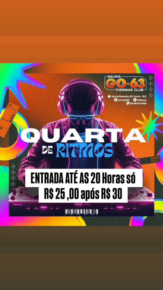 63Sauna's tweet photo. BOA DIA  a. Todos hoje vamos se divertir o DJ é  você escolha sua música e vamos fazer nosso RITIMO e temos muitas promoções de cervejas geladas, tira gosto e entrada 🧡🍺🍑🍆🎊🎉🍾 https://t.co/fvohU5rwa7