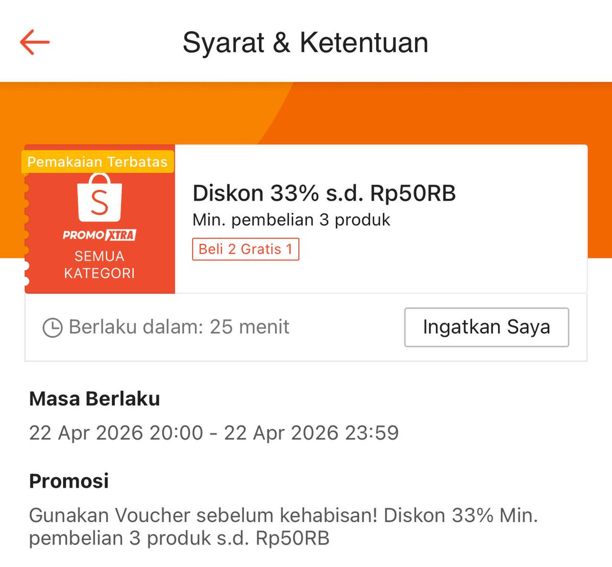 chrxsaa_'s tweet photo. Voucher Shopee Beli 3 Diskon 33% s/d 50rb
🗓 22 Apr
⏰️ 20:00

Cari produknya di sini:
https://t.co/MVRSadk65V

Hal Voucher 👉🏻 https://t.co/4mTHWqOAdU https://t.co/L0edGMAWWr