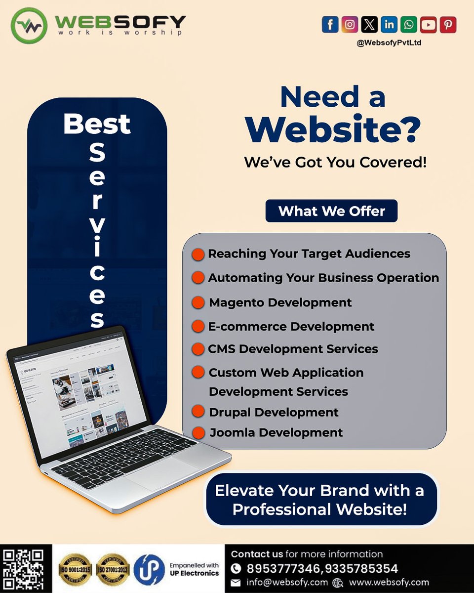 Websofypvtltd's tweet image. 🚀 Need a professional website for your business? We’ve got you covered!From custom web applications to e-commerce &amp;amp; CMS development, Websofy builds websites that help your brand grow online. 💻✨📞 8953777346 | 9335785354
🌐 websofy.com

#WebDevelopment #Website