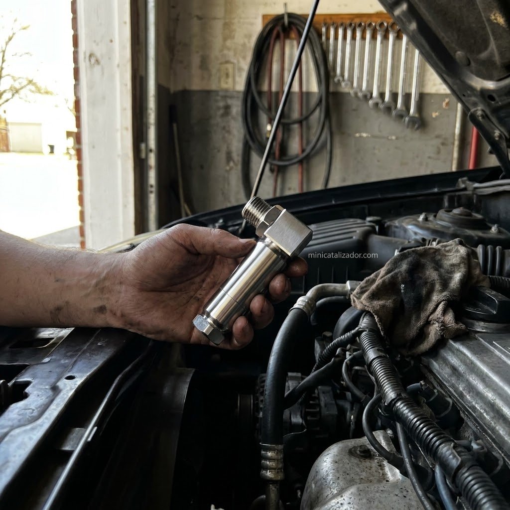 MikeBellane's tweet image. That annoying P0420/P0430 light after an exhaust swap? Don't pay for a custom tune just yet. The 90-Degree Pro spacer is a plug-and-play fix that actually works. Simple, durable, and effective. Check it out at minicatalizador.com. #minicatalizador #carmods