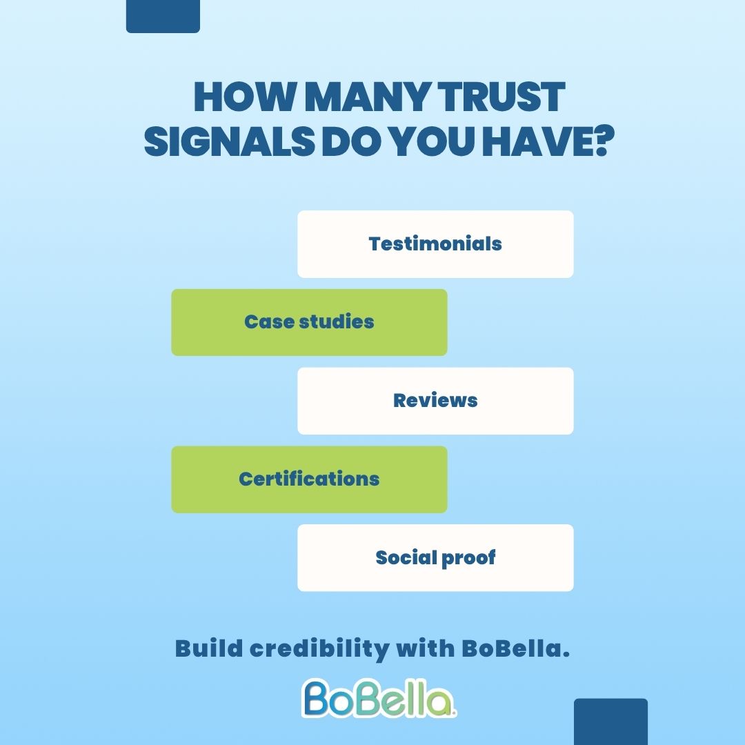 BoBellaBrands's tweet image. Trust isn’t claimed—it’s proven.

Testimonials, case studies, and certifications build credibility and drive decisions. If people don’t see proof, they hesitate.

Make your trust signals visible. 🚀

#SocialProof #TrustSignals #BoBellaBrands