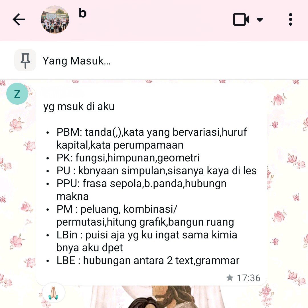 hai guys, another lil review dari temenku yang utbk day 2 sesi 2
