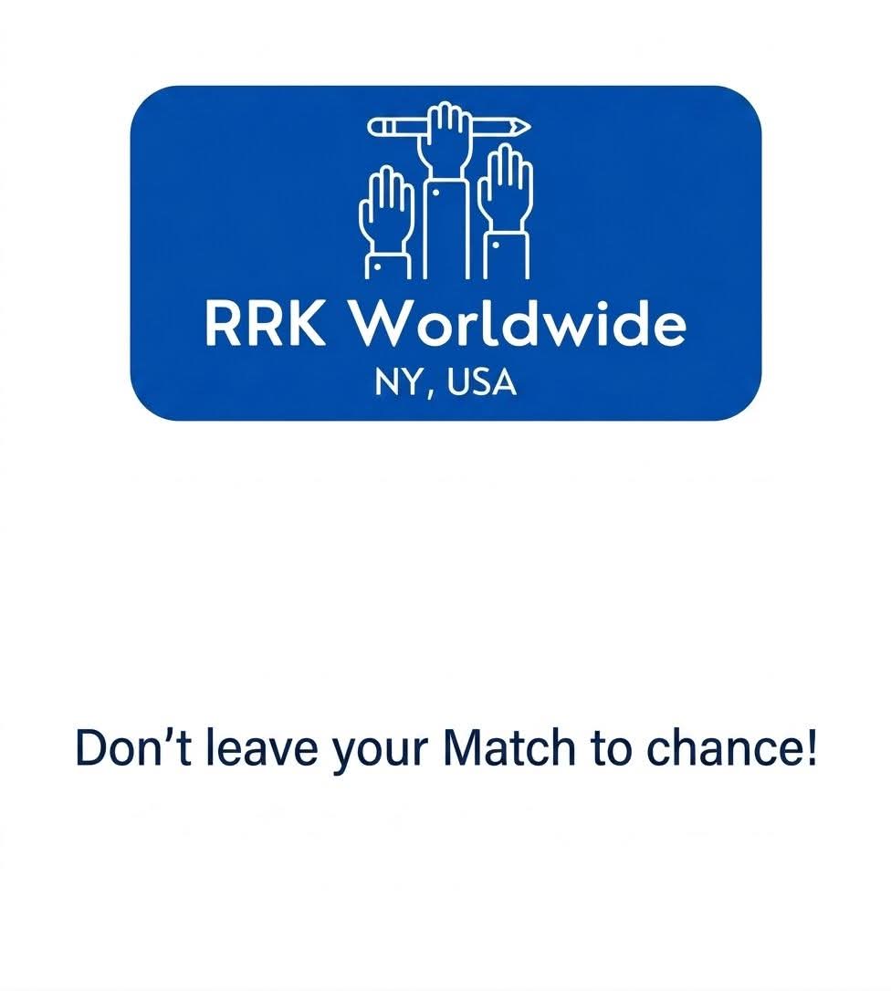 RrkWorldwide's tweet photo. Don’t leave your Match to chance! 🩺🇺🇸
You’ve put in the years of study, conquered the Steps, and meticulously crafted your CV. Now comes the defining moment: the Match Interview. This is far more than just a formality; it’s your definitive opportunity to prove you are the ideal fit for the program.
At RRK Worldwide, we help you bridge the gap between preparation and acceptance. Master your interview with confidence and professionalism through our comprehensive Match Interview services:
Mock Interviews: Realistic simulations designed to mirror actual program interviews.
Communication Skills Development: Expert coaching on articulating your story and navigating challenging questions effectively.
Personalized Evaluation & Feedback: Comprehensive feedback tailored to highlight your unique strengths.
Ready to transform years of dedication into a successful match? Secure your place in residency.

📥 Book your prep session today and command your future.

بعد مشوار طويل من المذاكرة، ضغط امتحانات الـ Steps، ومجهود تجهيز الـ CV.. بتيجي اللحظة الفارقة: الـ Match Interview.
المقابلة مش مجرد "دردشة" روتينية، دي فرصتك الحقيقية والأخيرة عشان تثبت إنك الشخص الأنسب للبرنامج (The Perfect Fit). في RRK Worldwide، بنمشي معاك الخطوة دي باحترافية عشان تكسر حاجز الرهبة وتدخل المقابلة بكل ثقة:
Mock Interviews: تدريبات عملية بنحاكي فيها واقع المقابلات الحقيقية بكل تفاصيلها.
Communication Skills: بنساعدك تطور أسلوبك في الرد، وتجاوب على أصعب الأسئلة بذكاء وهدوء.
Personal Evaluation: تقييم شامل لأدائك، مع تركيز خاص على نقاط قوتك اللي لازم تبرزها وتخطف بيها الأنظار.
مستعد تحول تعب السنين لنتيجة حقيقية وتضمن مكانك في النيابة؟
📥 احجز جلستك التحضيرية ا��آن.. واستعد للنجاح.

#ResidencyMatch #Match2026 #USMLE #MedicalResidency #RRKWorldwide #MatchInterviews #IMGFocus #FutureDoctor