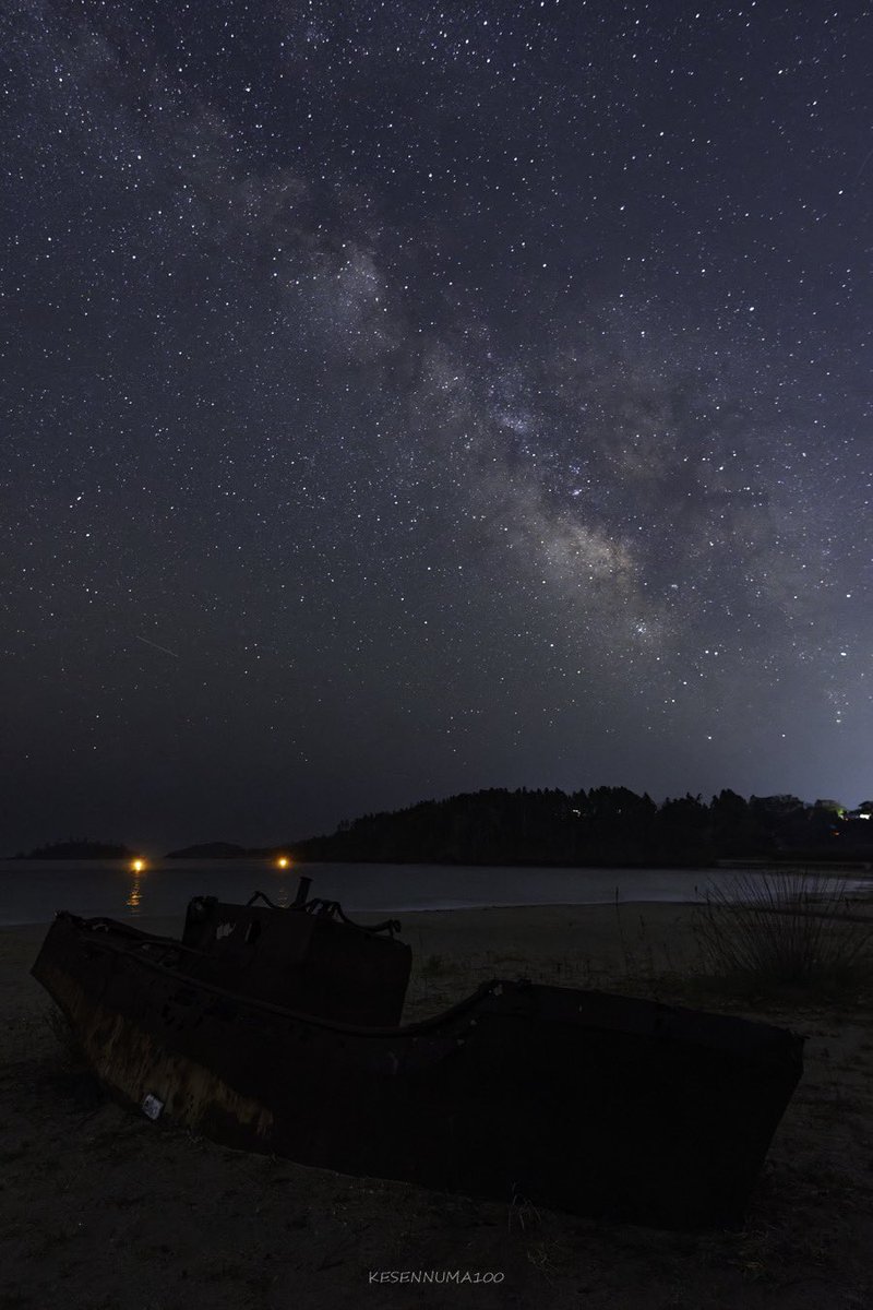 先日 #気仙沼大島 #田中浜 で撮った #天の川 写真で📸おやすみなさい🌙💤😪#気仙沼百景