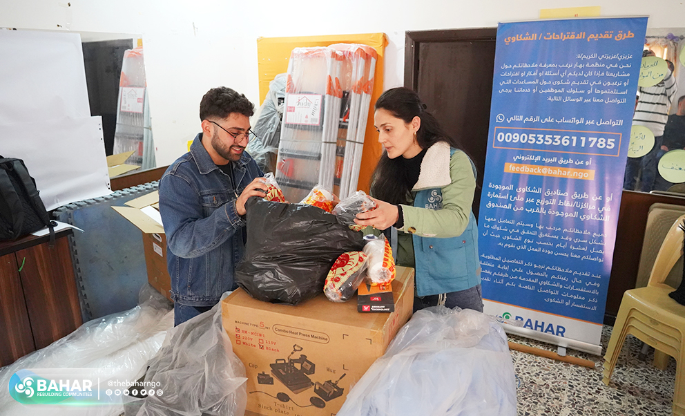 thebaharngo's tweet photo. As part of its ongoing efforts to strengthen #livelihoods and #economic_empowerment, Bahar Organization distributed work tools for 15 #small_businesses in the city of Latakia, within the framework of supporting and empowering #women and #youth.

This step aims to enable participants to transform the skills and experience they gained during the training period into tangible #productive_projects on the ground, contributing to #self_reliance and improving the living conditions of beneficiary families in the neighborhoods of #Al_Raml_Al_Janoubi and #Al_Daatur.

We extend our sincere thanks to #Mosaic_Relief_and_Humanitarian_Development_Association for their fruitful cooperation and for providing their centers to facilitate the distribution of grants and equipment.