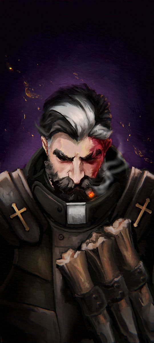 venator's post game portrait is a pure form of aurafarming, i couldn't resist the urge to repaint it for my phone background 

#venator #deadlock #deadlockfanart #deadlockart