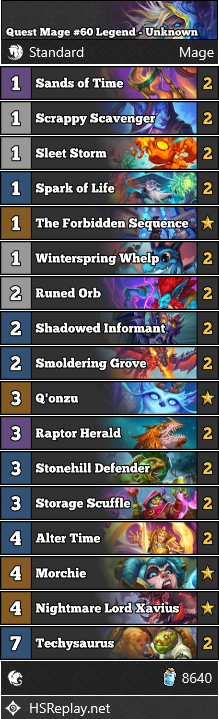 neon31HS's tweet image. [STANDARD] Unknown reached #60 Legend with Quest Mage.

Score: 21-12

▼ Deck Code and more:
hearthstone-decks.net/quest-mage-60-…

#StandardHS #Hearthstone