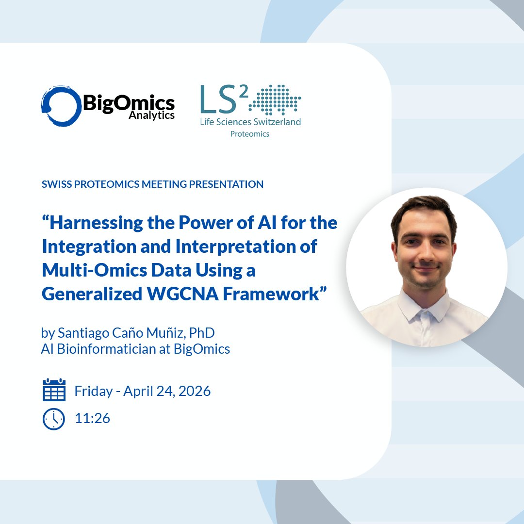 bigomics's tweet photo. Happy to be back at the Swiss Proteomics Meeting by LS2 this year! 🇨🇭 Join us to learn how you can leverage AI for the integration and interpretation of #multiomics data using a generalized #WGCNA framework 💡🧬

#proteomics #omicsplayground https://t.co/UnXFOtpTd8