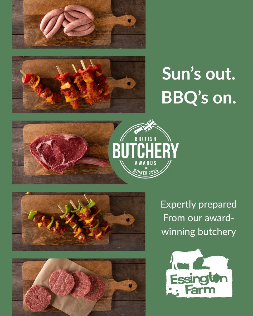 EssingtonFarm's tweet image. Sun’s out. BBQ’s on.

Award-winning butchery, ready for the grill 🔥
Kebabs • Chicken • Pork • Steak • Sausages
Stock up ahead of the Bank Holiday — 2 for £15 on selected lines.

#EssingtonFarm #BBQSeason #EatLocal