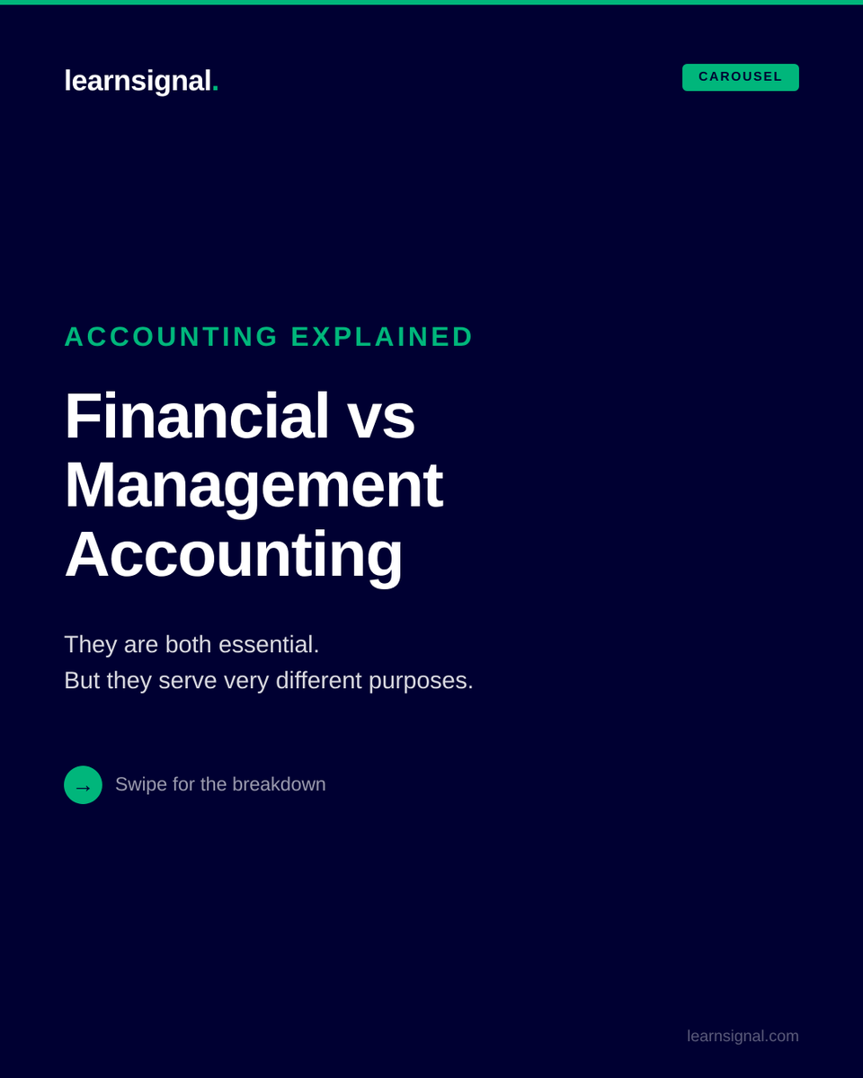 learnsignal's tweet image. Financial accounting looks backwards. Management accounting looks forwards. Both essential, very different purposes. Full breakdown: learnsignal.com/blog #Accounting #ACCA #CIMA #Learnsignal