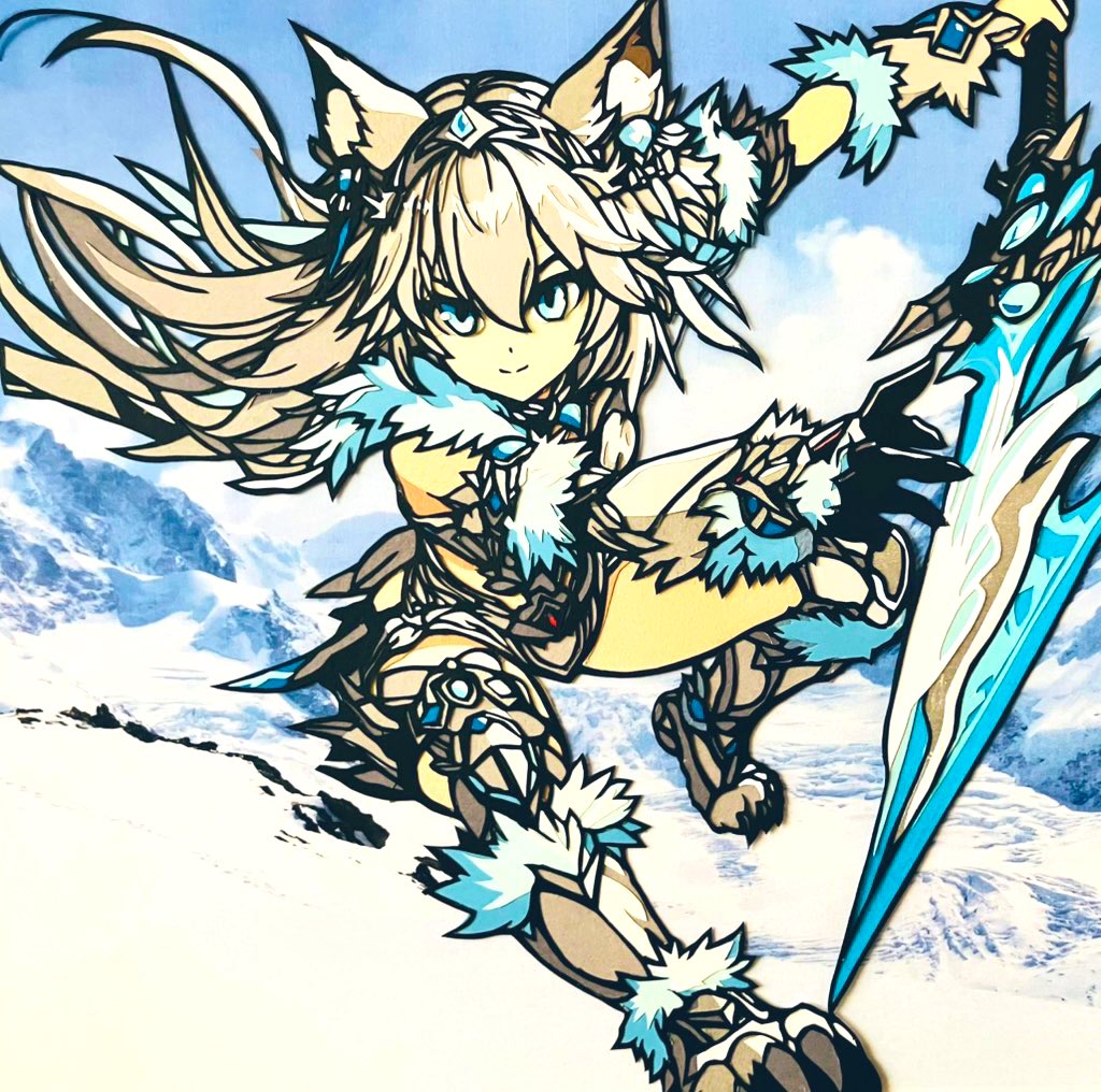 shikitsuzuri's tweet image. ー四季のケモミミ戦士シリーズ⚔️ー

このシリーズは背景や解釈をコメントしてくれる方がいて嬉しかったです☺️
もしこの子たちに設定をつけるなら、どんな感じになりそうですか？
台詞・小話・イラスト、なんでもOKなので思いついたらぜひ🙏
#切り絵 #ケモミミ #paperart