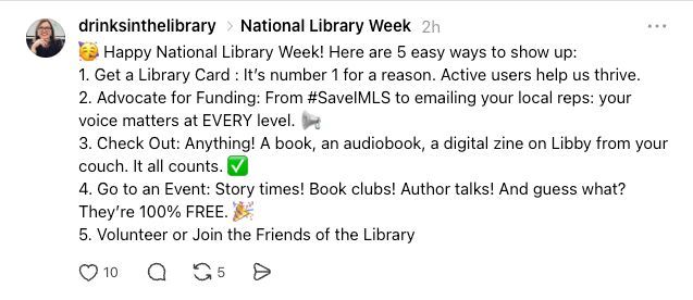 EveryLibrary's tweet image. ALL OF THIS!

Also, we made it easy to fight for IMLS at saveimls.org

#NationalLibraryWeek #library #libraries #librarianship #Read #Reading