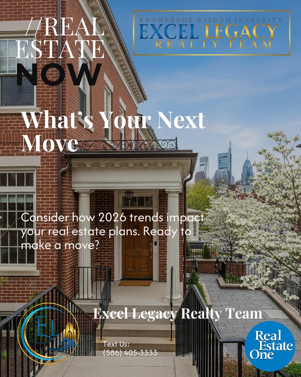 ExcelLegacyTeam's tweet photo. Southeast Michigan’s housing market remains steady even as national price growth cools. With inventory rising and demand holding firm, timing is everything for sellers before more new builds hit the market. 🏡 How are these 2026 trends shaping your next move? https://t.co/X3K6txLvzY