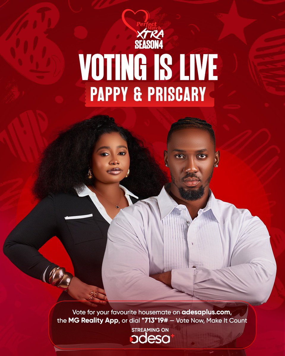 Pappy &amp; Priscary are in the spotlight — but will they survive it?

📲 Vote now: adesaplus.com, MG Reality App or Dial *713*19#

Don’t watch… decide.

#PMXtra #PMXtraS4 #PerfectMatchXtra #3Xtra