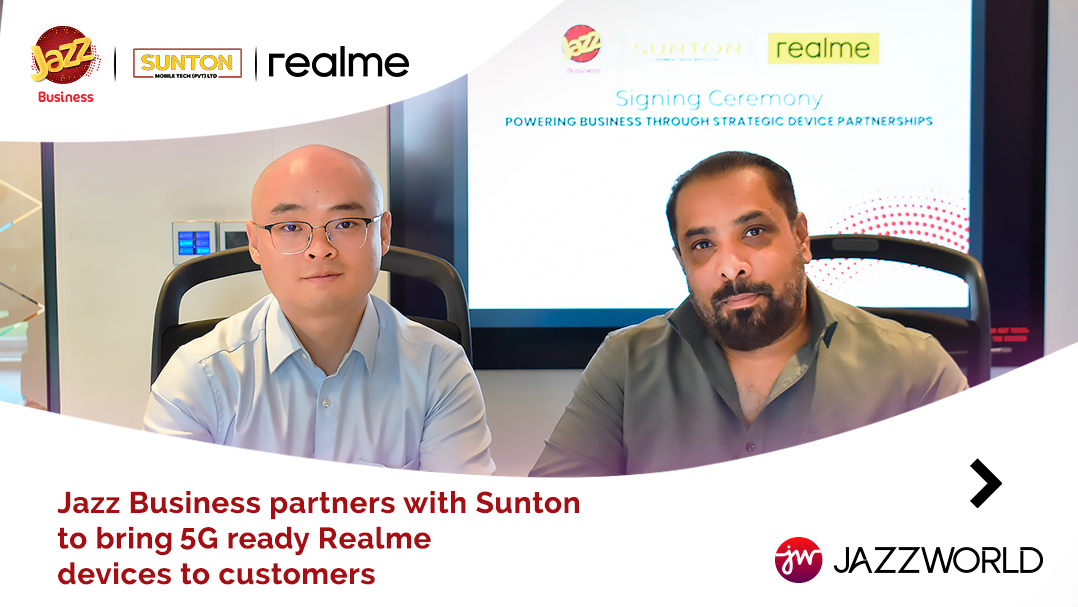 JazzBusiness's tweet image. Jazz Business x Sunton Pvt. Ltd.🤝
Partnering to accelerate 5G device adoption across Pakistan. Faster and smarter connectivity for everyone.

Pakistan's connected future starts now.

#JazzBusiness #5G #Partnerships #EnterpriseSolutions #JazzWorldEnterpriseSolutions